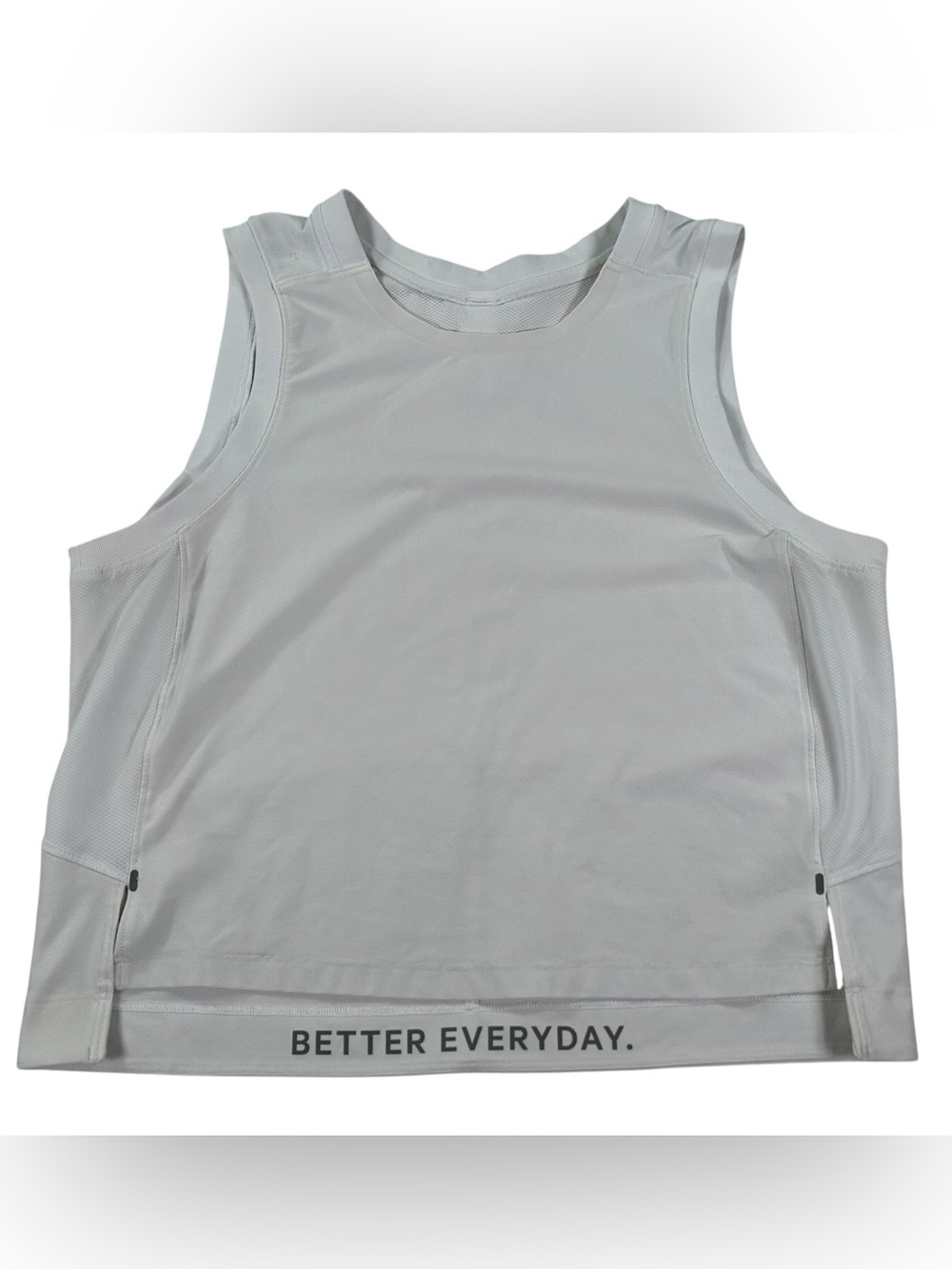 Lululemon Mesh Back Cropped Train Tank Women’s Est 6 Silver Gray Sporty Running
